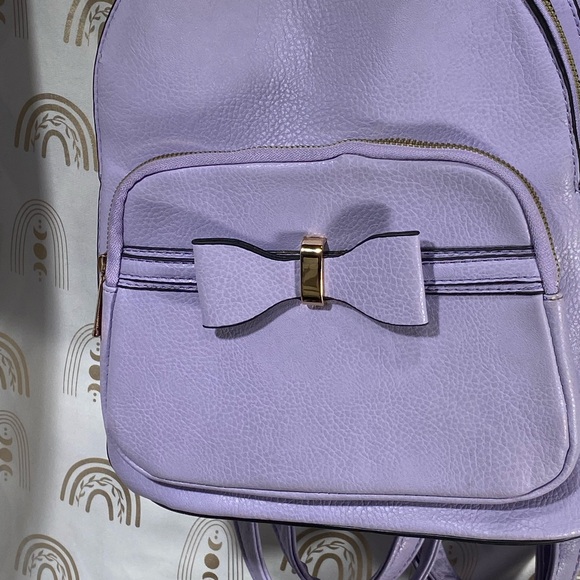 Lavender Bow Accent Backpack - Picture 2 of 10